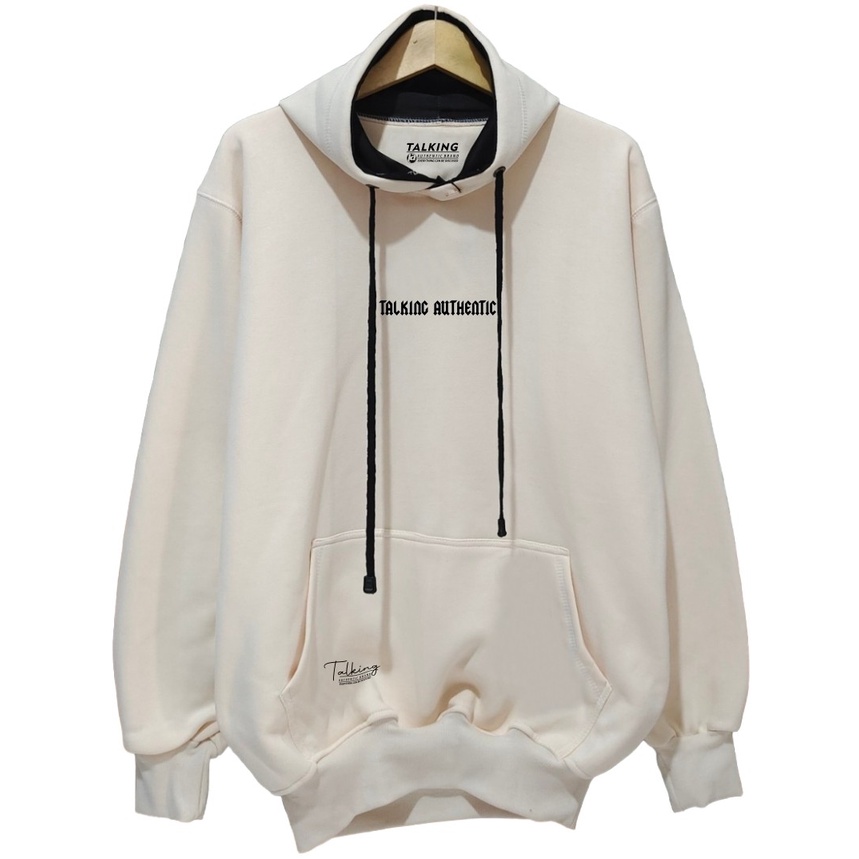 Suiter Hudi Pria Hoodie Distro Oversize Sweater Talking Authentic Cream