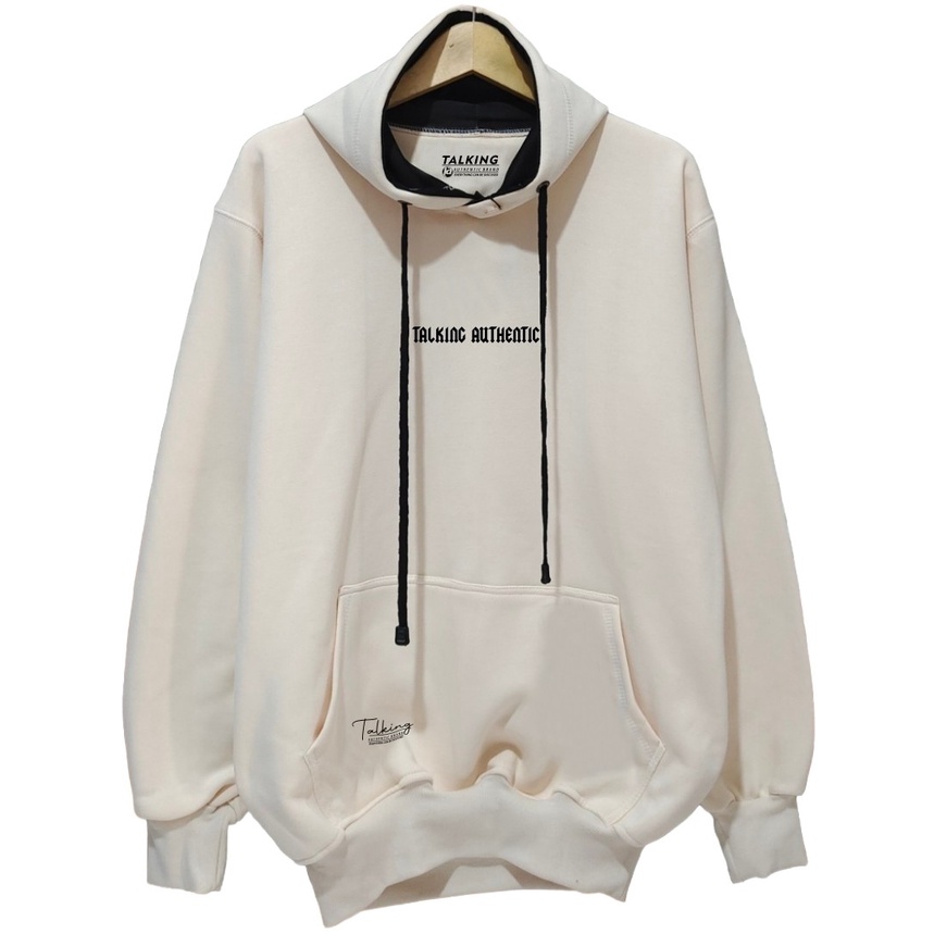 Suiter Hudi Pria Hoodie Distro Oversize Sweater Talking Authentic Cream