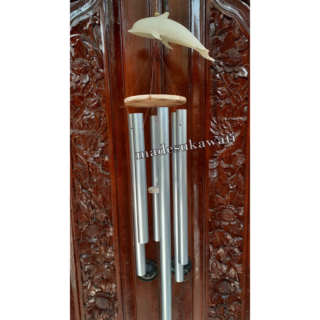 Lonceng Kerincingan gantung lumba-lumba besar wind chime bel aluminium