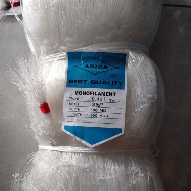 Jaring Ikan Arida 0.40 3½ inchi 100md/100yds tate 3 ikatan Jaring Arida Pukat Arida Jaring Ikan Sana