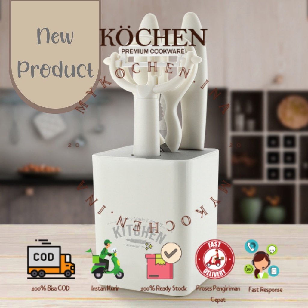 MYKOCHEN.INA Kitchen Gadget Tools Set 5in1 Gunting Peeler Pisau Perlengkapan Dapur Premium