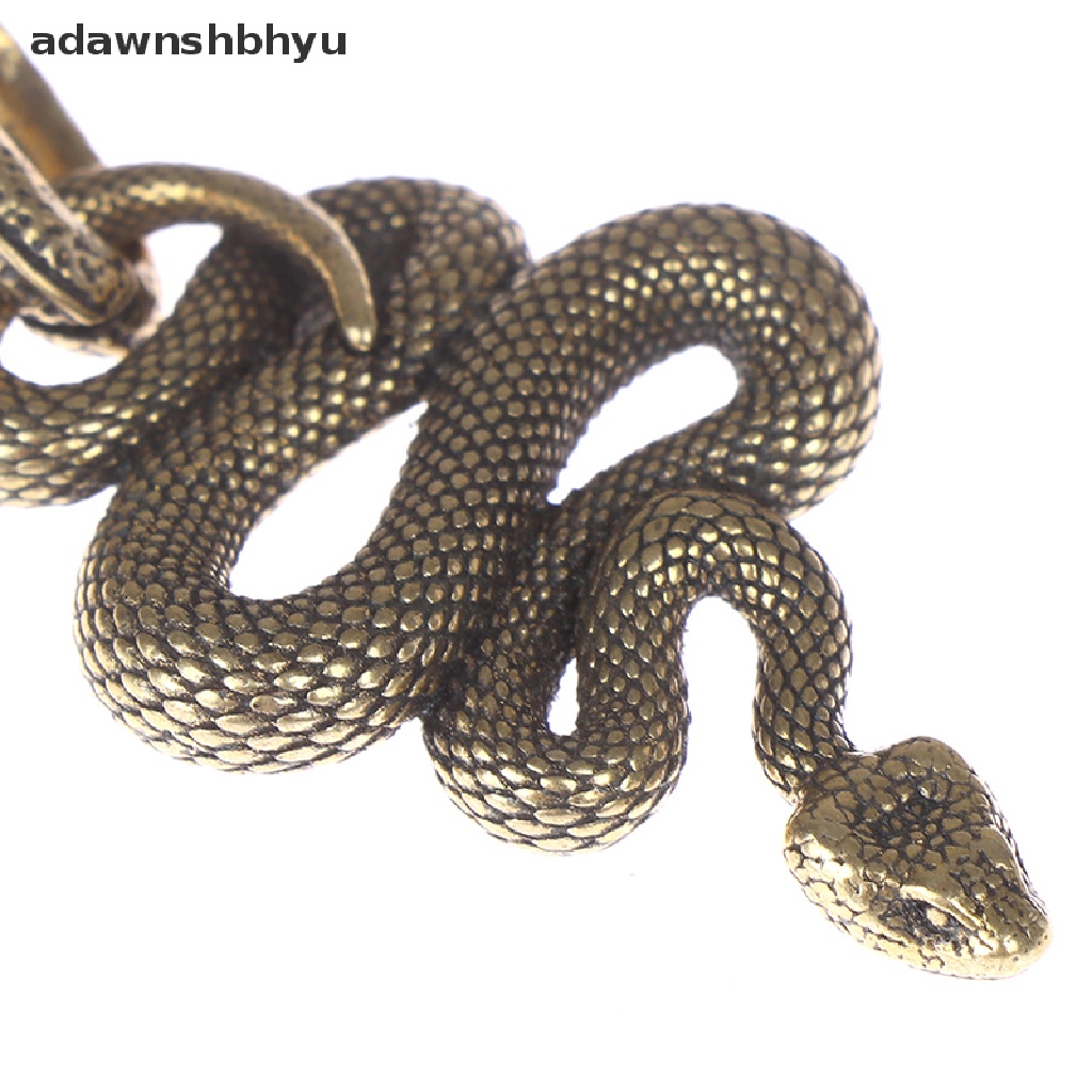 Adawnshbhyu 1pc Kuningan Snake Key Ring Gantungan Kunci Boa Aksesoris Kecil Luar Ruangan Mobil Gantung