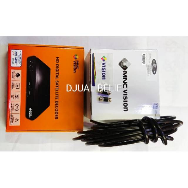MNC VISION Dekoder Hi Definition+Kartu Tayang+LNB+Kabel RG6 10 meter Jual Putus tanpa Dish Parabola