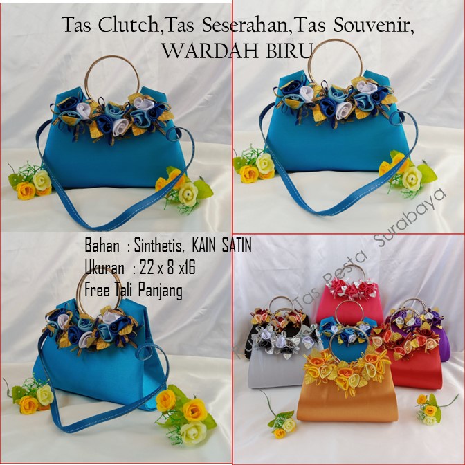 TAS PESTA SATIN WARDAH MODEL CLUCTH DAN SLEMPANG TERMURAH KESAN MEWAH DAN ELEGAN BEST SELLER