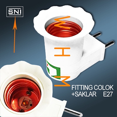 Fitting colok dan saklar putih/fitting E27/Fitting saklar