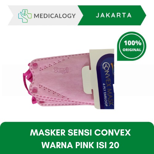 Masker Sensi Convex Warna Pink 4 Ply Model Evo Masker Anti Pengap