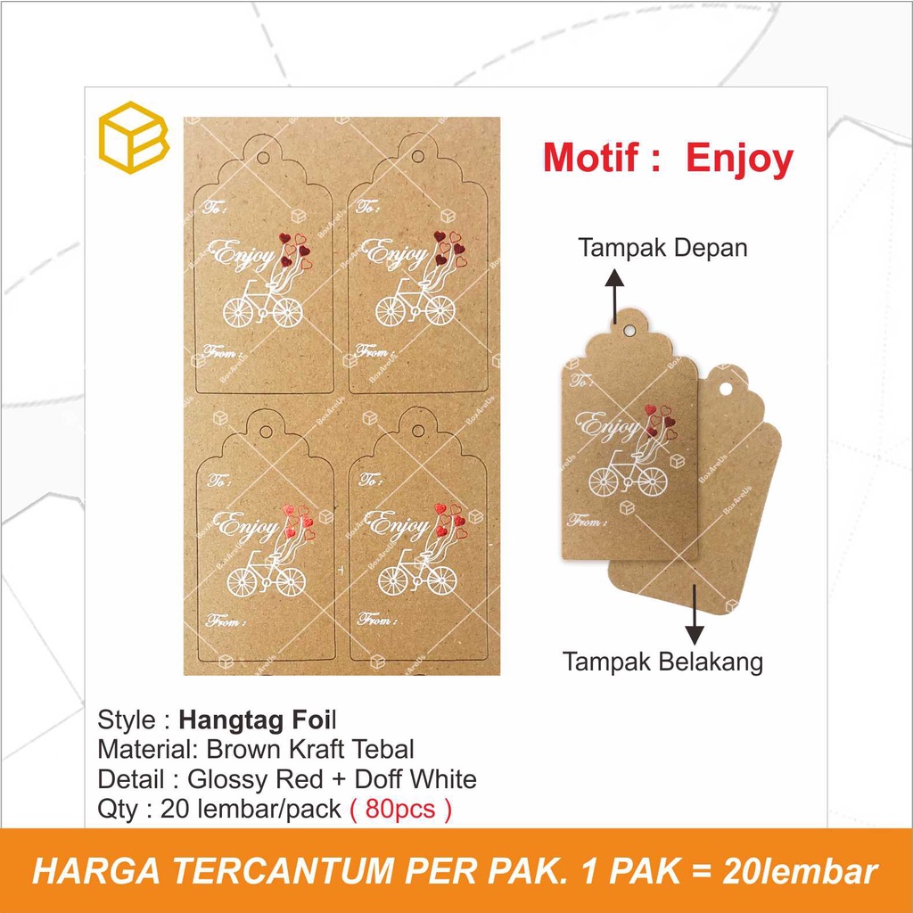 Hang Tag Hangtag Kraft Label Harga Label Baju - HTK Foil