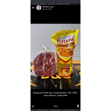

daging sapi lamusir 1kg + minyak goreng 1 liter merk random stock terbatas