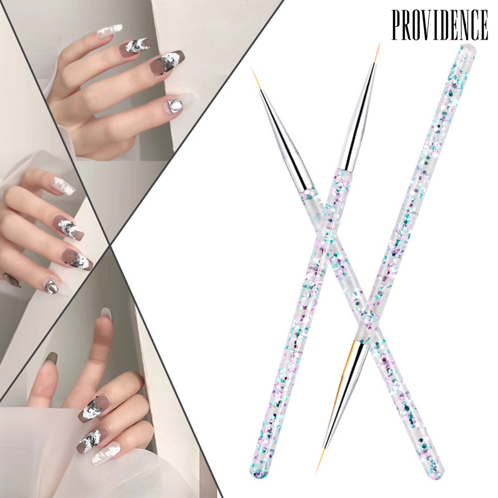 Providence 3Pcs / Set Pena Ukir Kuku Ultra Tipis Bahan Akrilik Untuk Nail Art / Manicure DIY