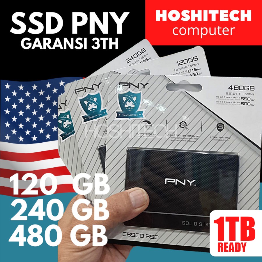 SSD PNY CS900 120GB 240GB 480GB 1TB SATA III UP 550 MBPS GARANSI 3TH