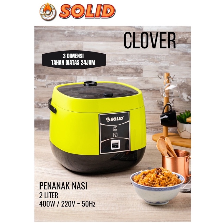 SOLID Rice Cooker 2 Liter RC 396 Clover / Magic Com - Garansi 1 Tahun