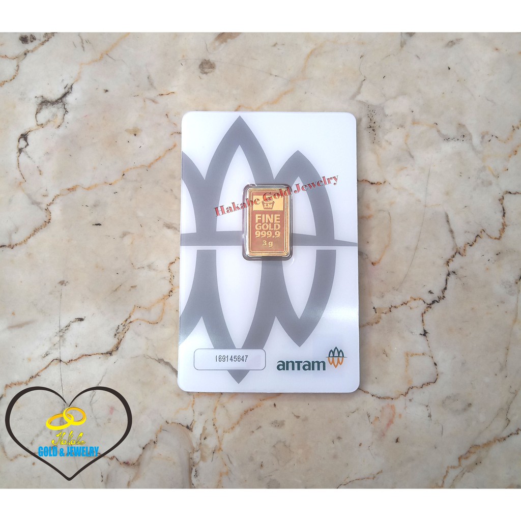 Emas Batangan ANTAM Logam Mulia 24K Gold Bar Gold Fine Gold 3 Gram