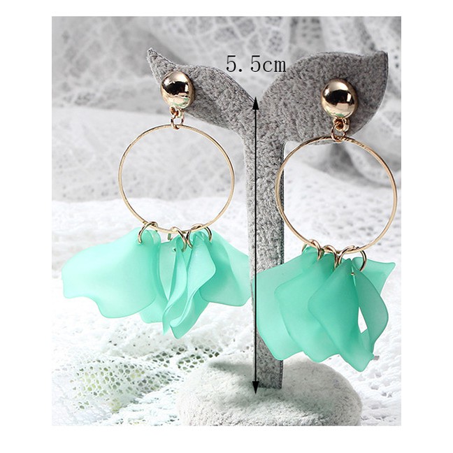 LRC Anting Tusuk Fashion Round Shape Decorated Earrings E55017