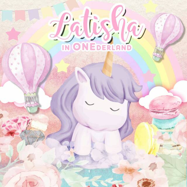 Backdrop Banner Spanduk Banner Backdrop Ulang Tahun Sweet Seventeen Unicorn
