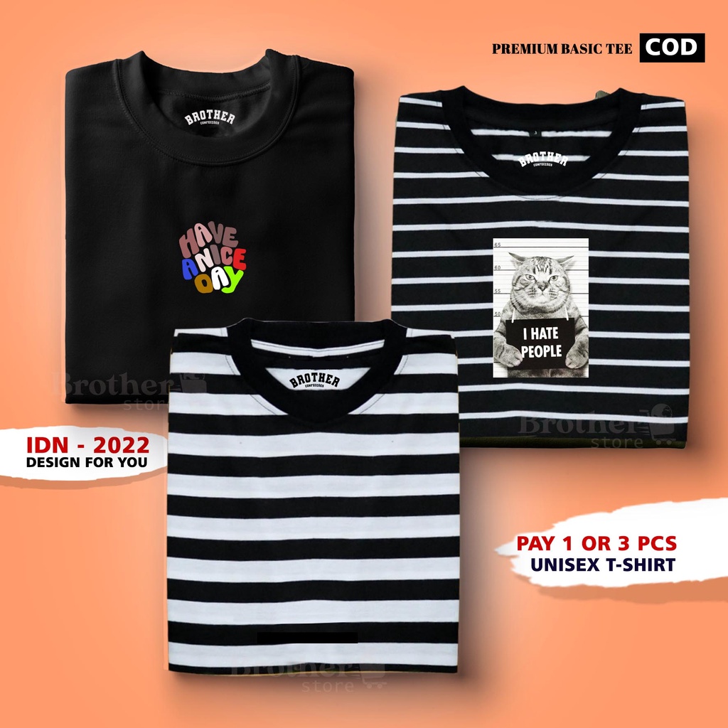 BUY 1 OR 3 PCS ( PROMO COD ) BROTHER STORE / Kaos Distro100% Catoon Combed 24s Tebal / ArticelBHAVE