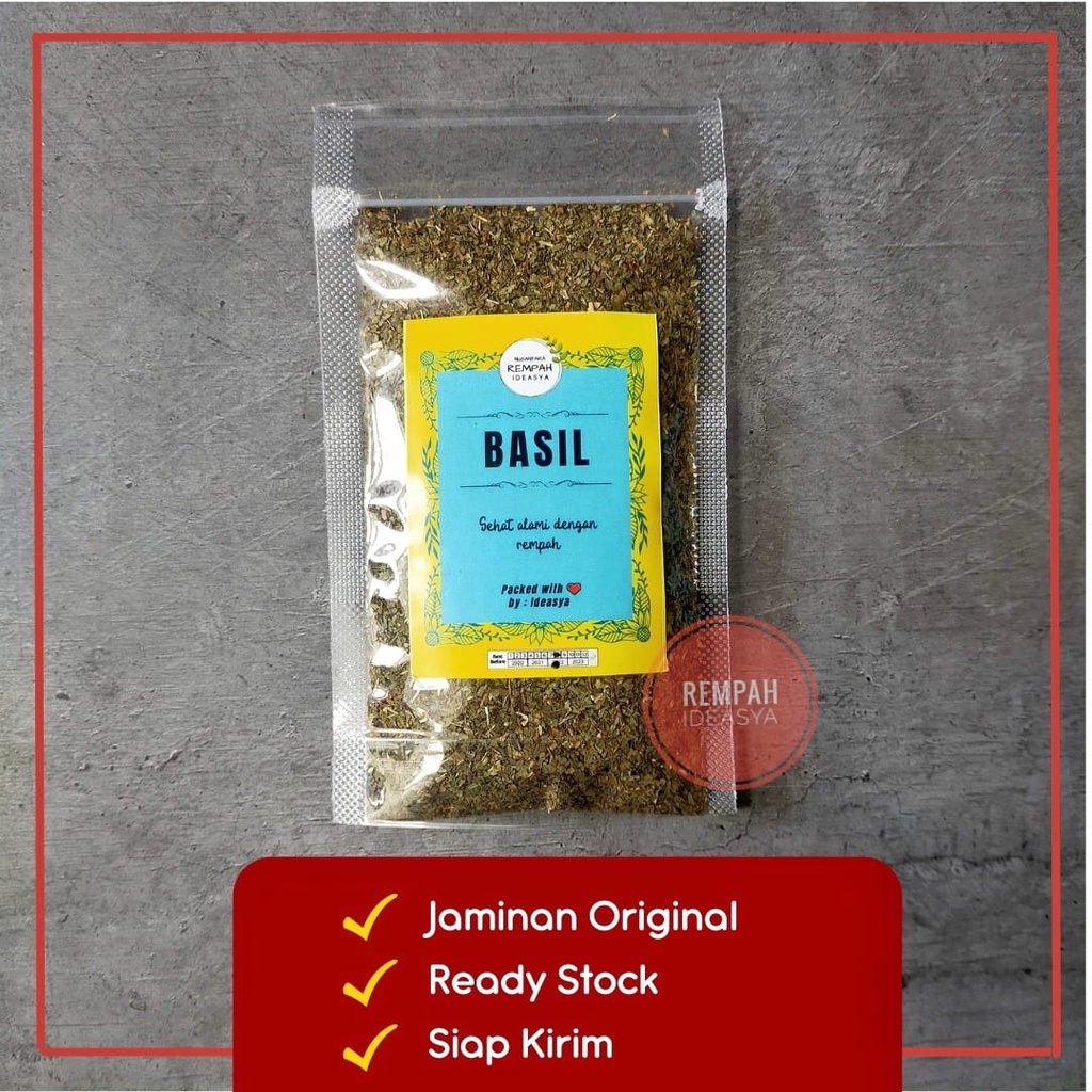 

[SIAP KIRIM] Daun Basil Import Basil Kering Dried Kemangi Rempah Oregano Topping Pizza MPASI