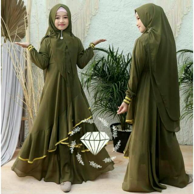 SYARI RAVINDRA KID, MOSCREPE, GAMIS HIJAB MUSLIM, DRESS