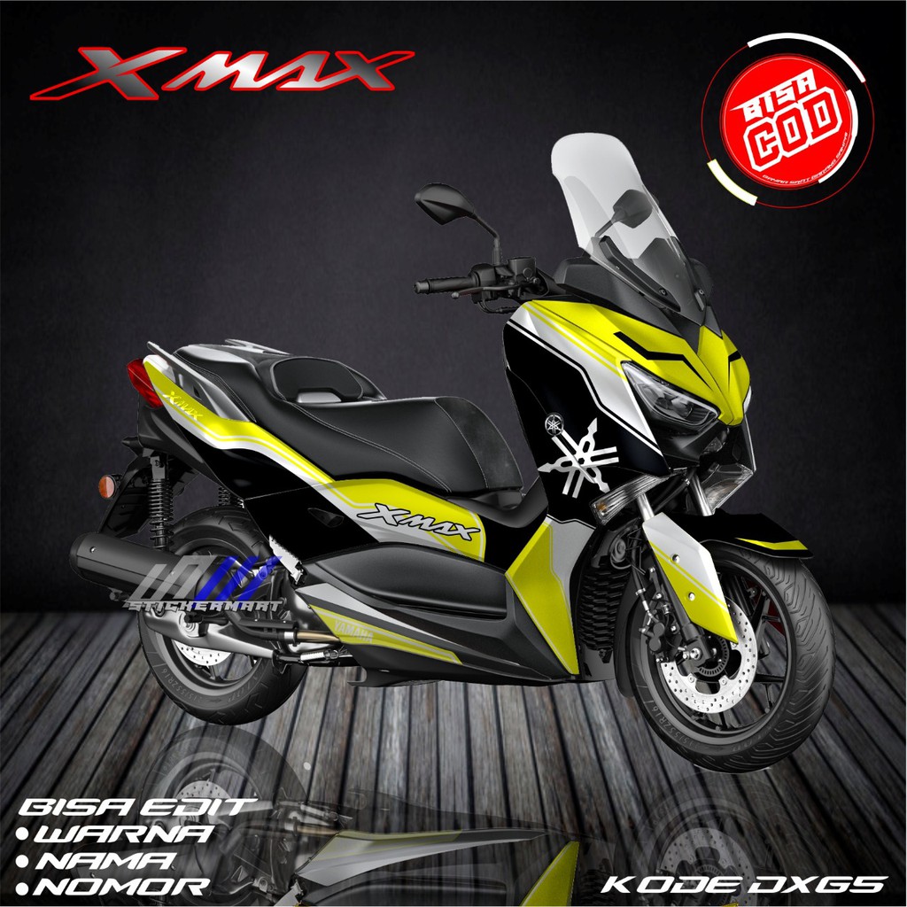 Sticker decal full body Yamaha Xmax Hitam Kuning