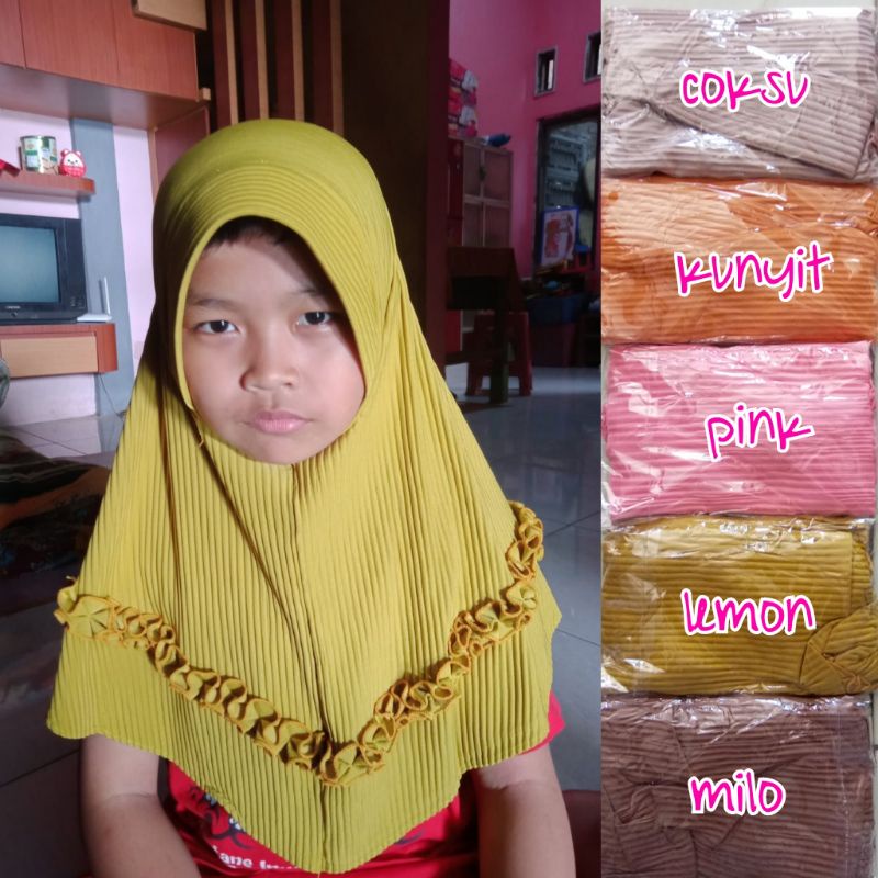 KERUDUNG PLISKET JERSEY ANAK