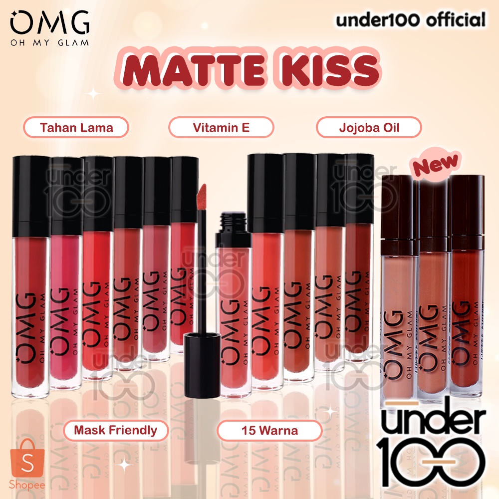 ❤ UNDER100 ❤ OMG Oh My Glam Matte Kiss Lip Cream 3.5g ( lipstick lipstik lipcream ) ✔️BPOM halal