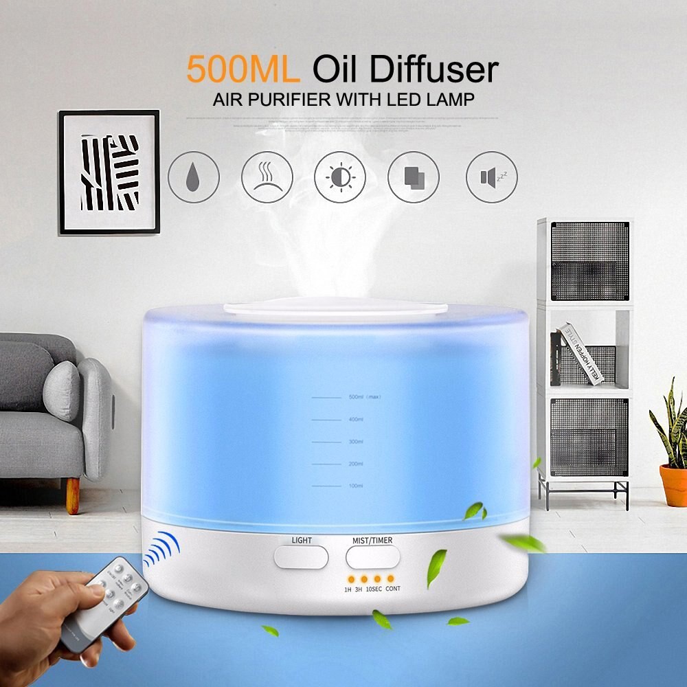 Taffware Humi H14A - Humidifier Diffuser 7 Warna dengan Remote Control 500ml