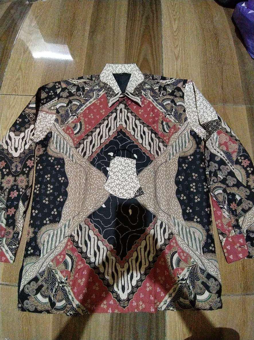 Kemeja Batik Pria Lengan Panjang Size M L Xl Xxl Bswart Batik Hrb026 Hem Panjang Free Masker Batik