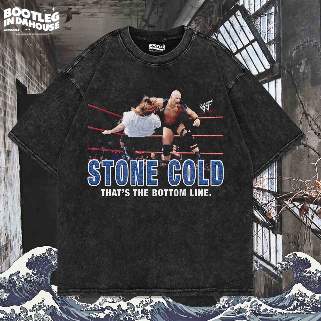 KAOS WWE STONE COLD OVERSIZE WASHING VINTAGE TEE | OVERSIZE WASHED T-SHIRT | KAOS OVERSIZE | KAOS WA