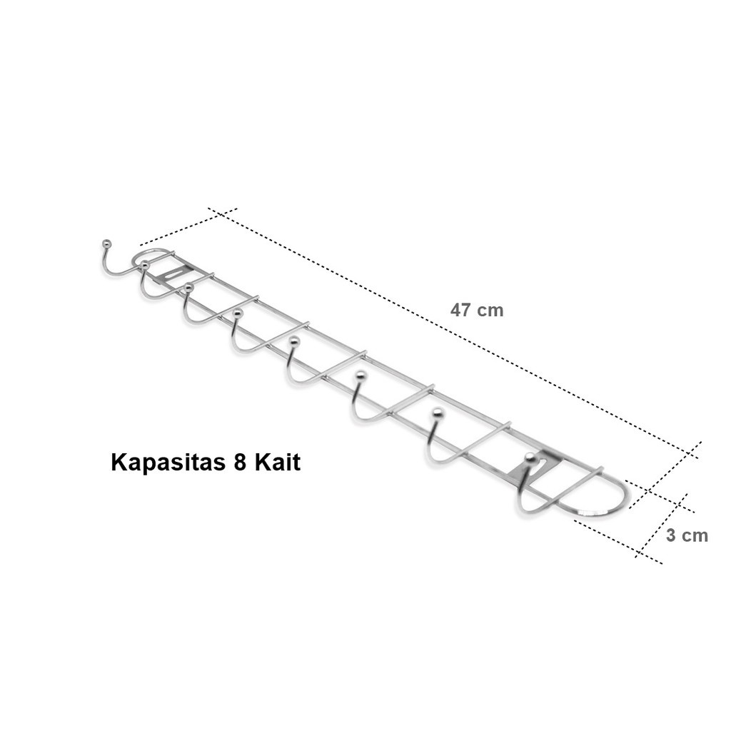 FM - 555 SA Gantungan Baju 8 kait serbaguna 1 paket isi 3pcs/gantungan