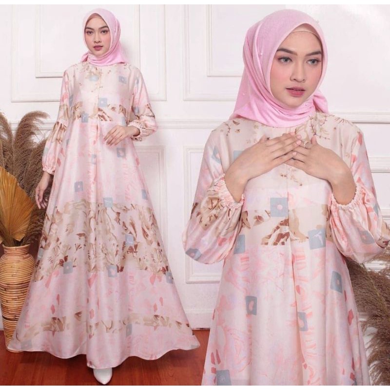 Gamis Motif Terbaru Bahan Dior Silk Original