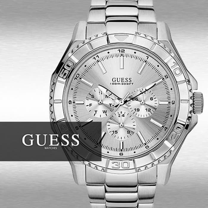 GUESS W0479G3 Unplugged - Jam Tangan Pria - Silver