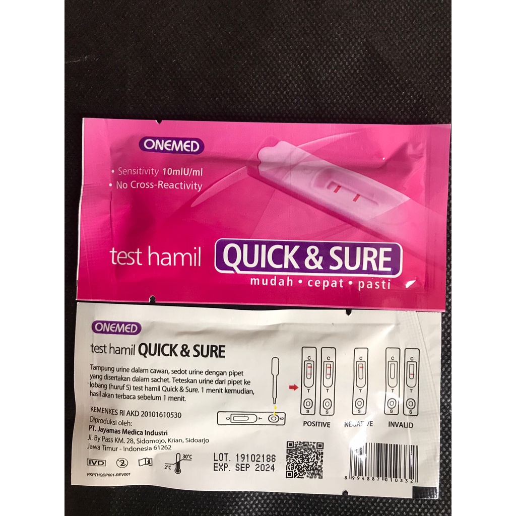 Tes Hamil Quick &amp; Sure OneMed Quick Sure Kehamilan Test Pack