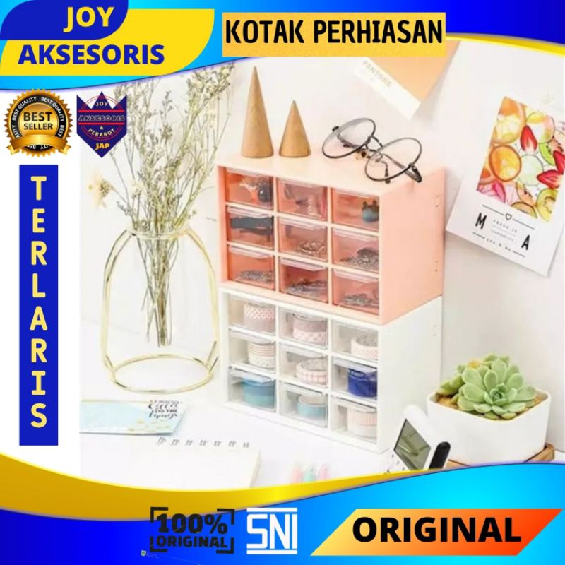 TERLARIS Kotak Mini 9 Laci sekat Minimalis VIRALL Box lemari rak wadah Tempat Penyimpanan organizer 