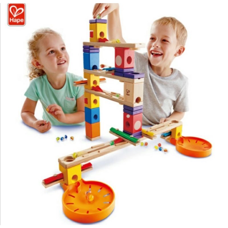HAPE Music Motion Wooden Marble Run mainan montessori Kayu kelereng Hindu marble anak