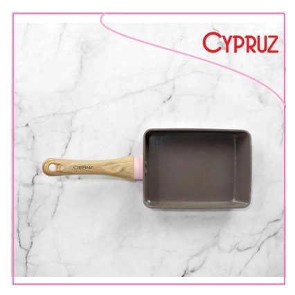 Cypruz FP-0905 Pink Ceramic Egg Pan Tamagoyaki Wajan Kotak 13 x 18 cm