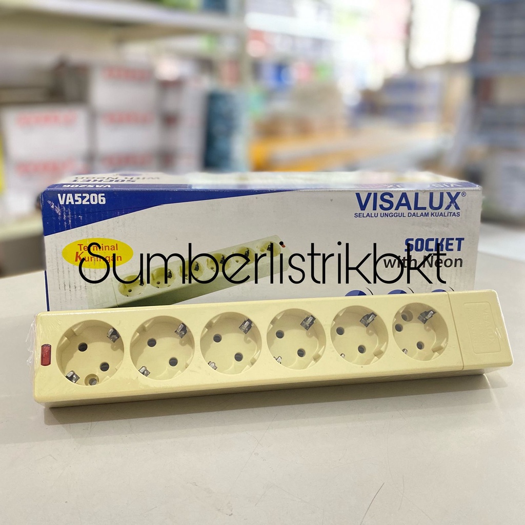 TERMINAL COLOKAN STO KONTAK 6LUBANG KUNINGAN SNI VISALUX