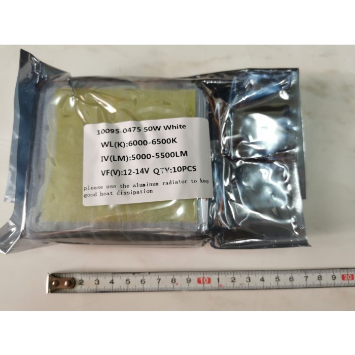 HPL 50W + Pendingin PUTIH 12 V High Power LED 50 Watt 12V 50 W