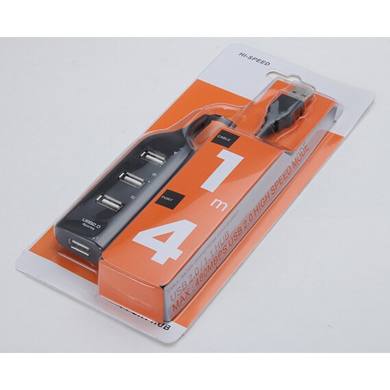 Portable USB Hub 2.0 4 Port - Black