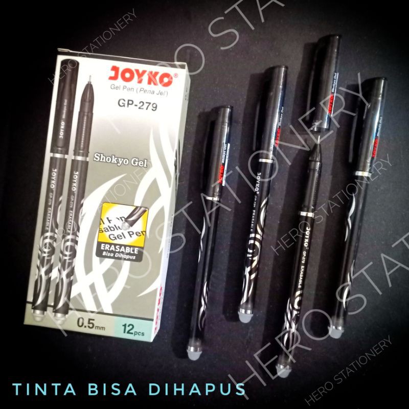 

Pen gel erasable joyko shokyo gel 0.5 mm tinta bisa dihapus GP-279 . 12 unit