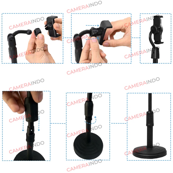 HOLDER PHONE STAND UNIVERSAL HOLDER HP STANDING HANDPHONE TRIPOD-4