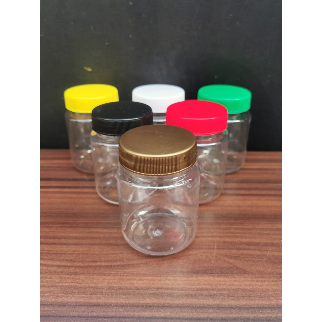 GRATIS PLUG - TOPLES Plastik BULAT 200 ml / Toples Sambal / Toples Bawang / Toples Bumbu/ Botol Selai / Toples Jar