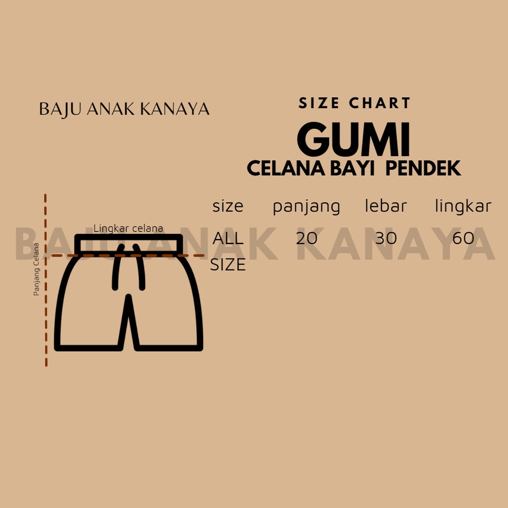 0-6 BLN CELANA BAYI PENDEK GUMI (SNI) CELANA PENDEK BAYI UNISEX