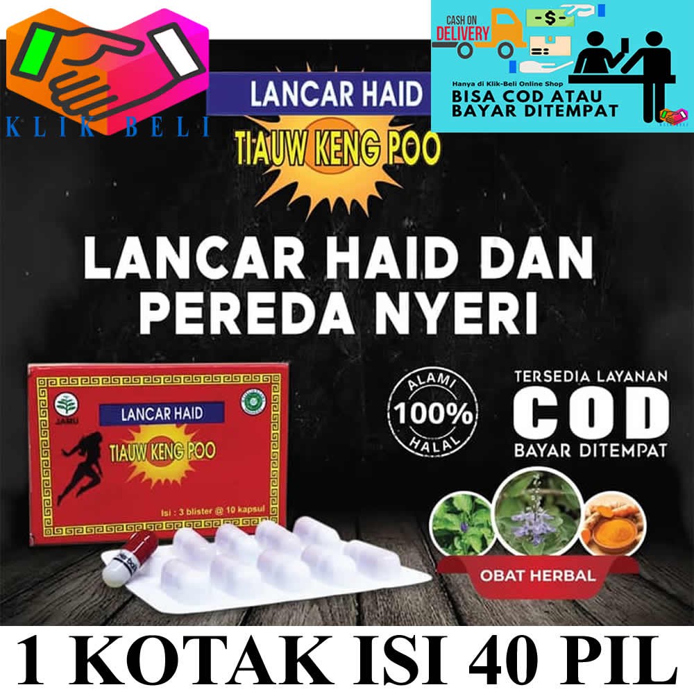 Pelancar Haid Tiauw Keng Poo / Obat Herbal Lancar Haid Datang Bulan Pereda Nyeri - 40 Pil