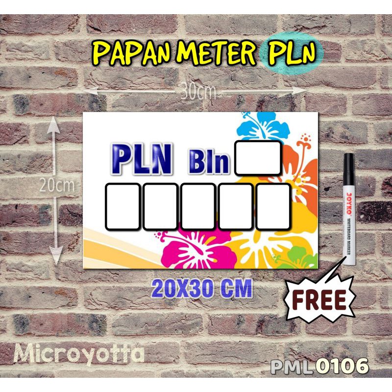 

Microyotta Papan Meter Listrik PLN PAM motif Unik - Floral 06