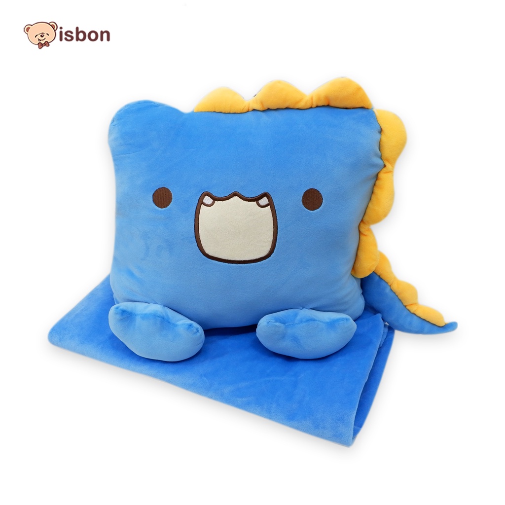 Balmut Bantal Selimut Motif Dino Lucu Warna Biru Choky Cocok Untuk Traveling Mudah dibawa Hangat dan Nyaman By ISTANA BONEKA