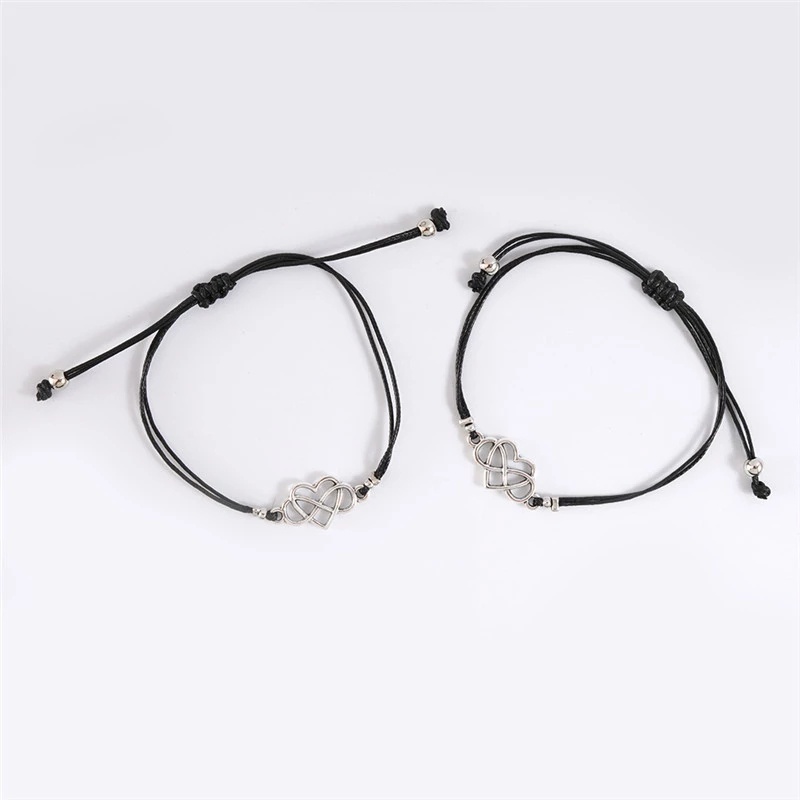 2Pcs / set Gelang Manik-Manik Batu Vulkanik Keberuntungan Untuk Pria Dan Wanita