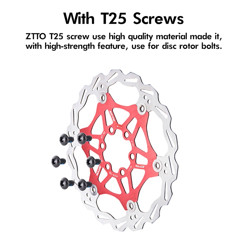 ZTTO Cakram Rem Sepeda MTB 160Mm/180Mm Cakram Rem Floating Bahan Baja Tahan Karat, Cakram Mengambang Suku Cadang Sepeda MTB Pengereman Hidrolik