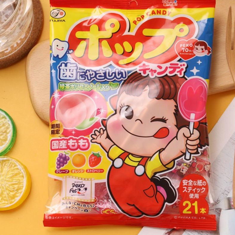 

Fujiya Pop Stick Candy - Grape & Orange 48gr (8 BATANG)