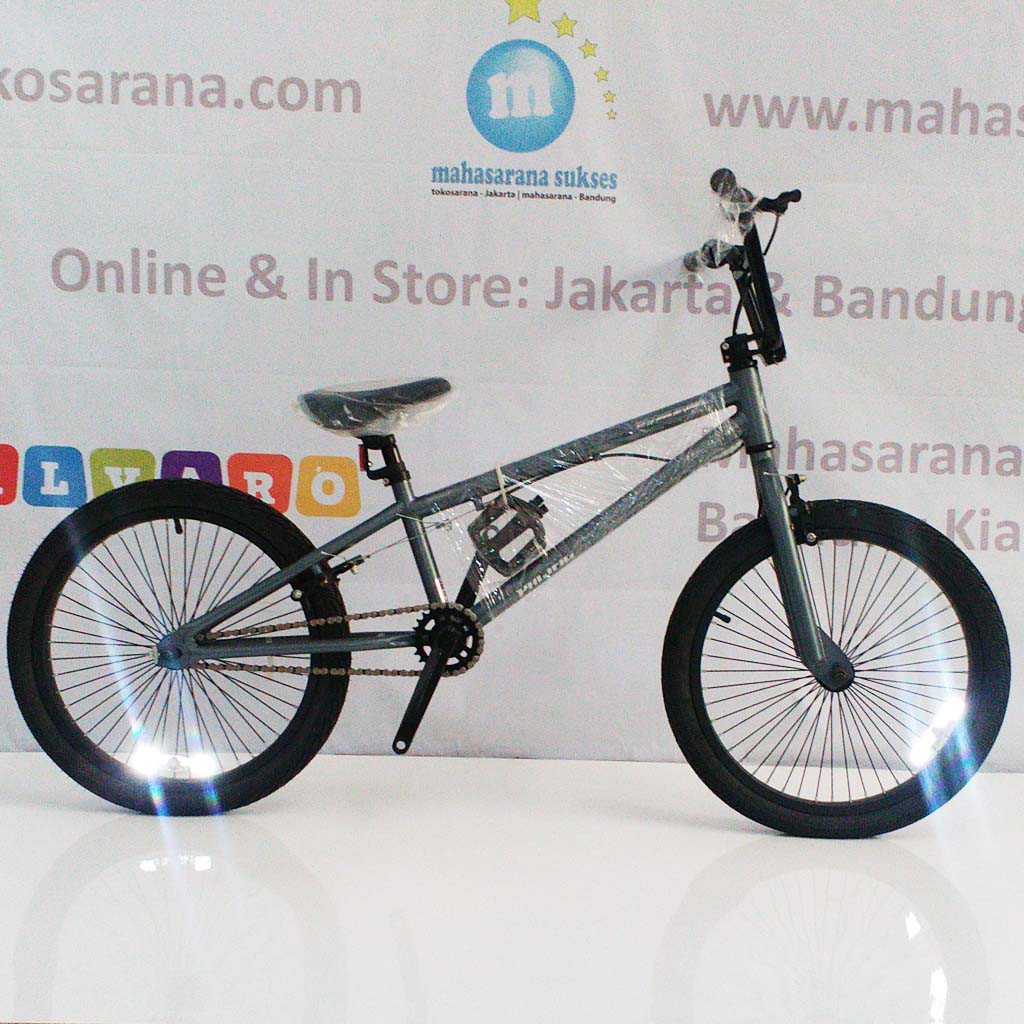 Bandung 20in Pacific Black Out Freestyle Sepeda BMX Stem dengan Rotor Grey