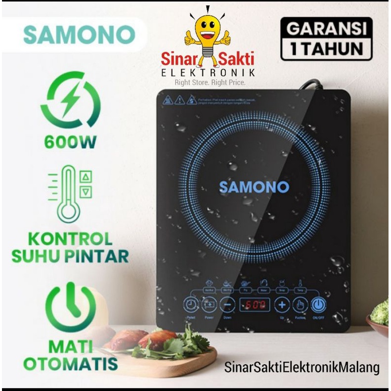 Samono Kompor Listrik Induksi Touch Screen 600W Elektrik Garansi Resmi