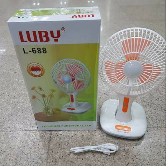 Luby L-688 Emergency 3 Fungsi Kipas, Lampu &amp; Charger HP.